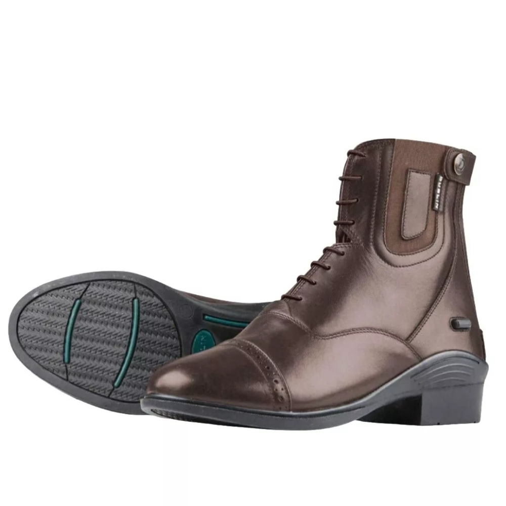 DUBLIN Evolution Leather Lace Front Back Zip Paddock Boots NIB $127 Sz 7.5 Brown